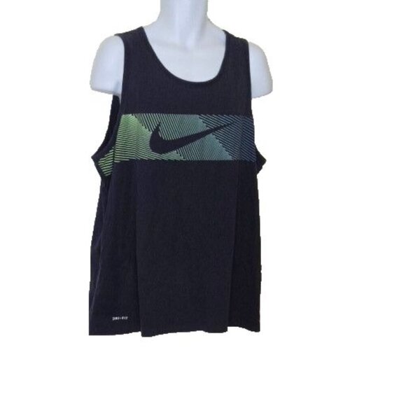 Nike Men's Dri-Fit tee Swoosh Logo Sleeveless top blue size XXL - Picture 1 of 6
